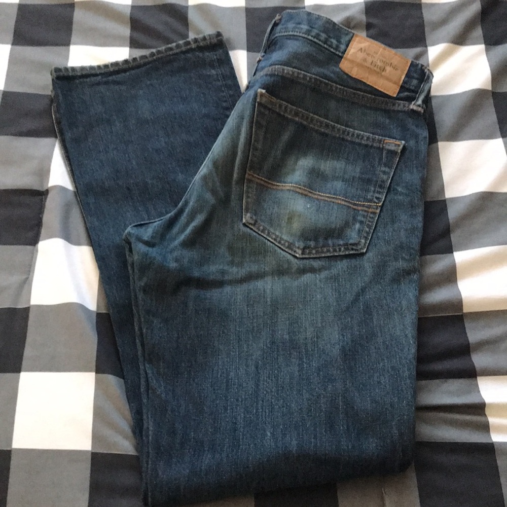 Mens ABERCROMBIE & FITCH Button Fly STRAIGHT Leg Jeans Sz 32 x 34 - Picture 4 of 12